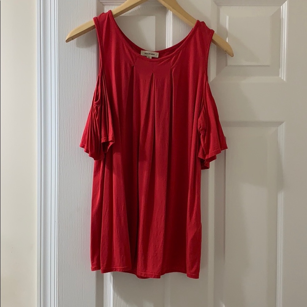 Red Cold Shoulder Top